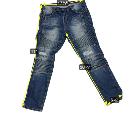 XS Premiun Denim Sz 34 Blue Distressed - Picture 1 of 3